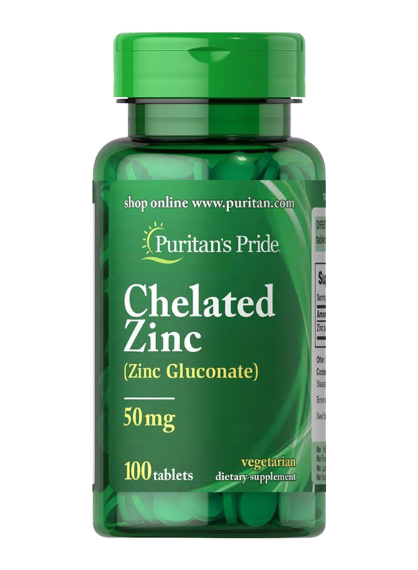 Puritan's Pride Zinc Gluconate, 50mg, 100 Caplets