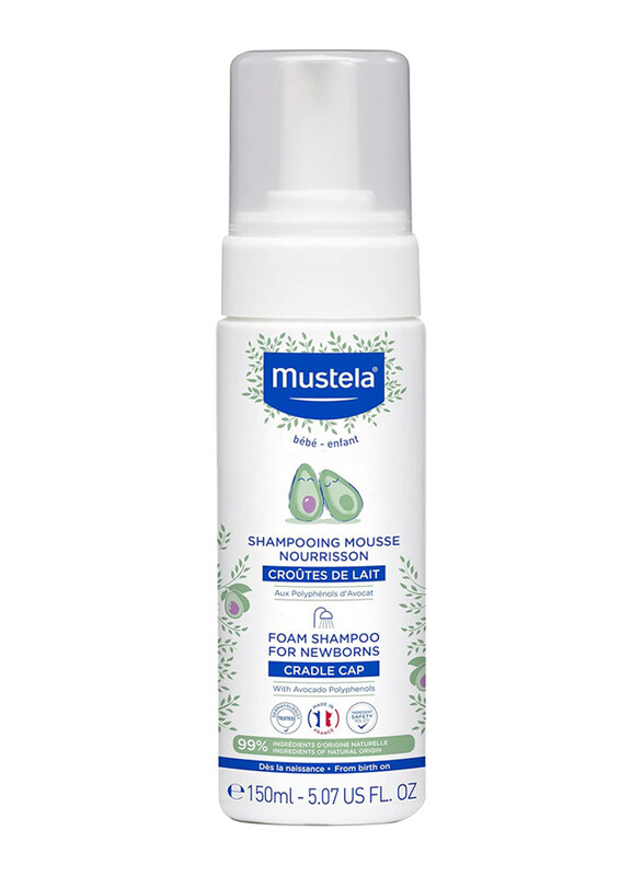 

Mustela 150ml Cradle Cap Foam Shampoo for Babies, Multicolour