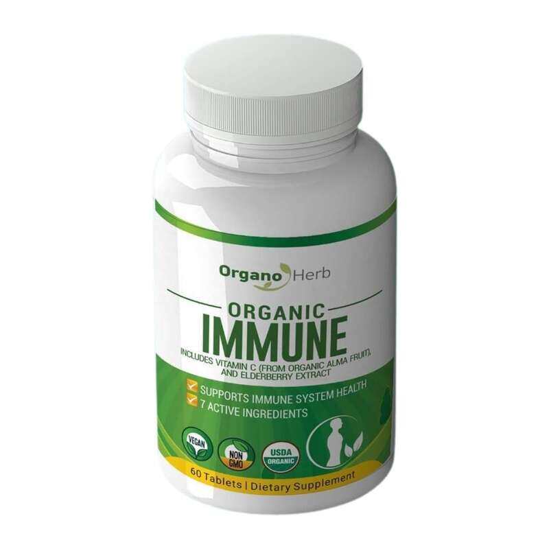 

Organo Herb Organic Immune, 60 Tablets, with Vitamin C from Organic Amla Fruit and Elderberry Extract for Immune Support