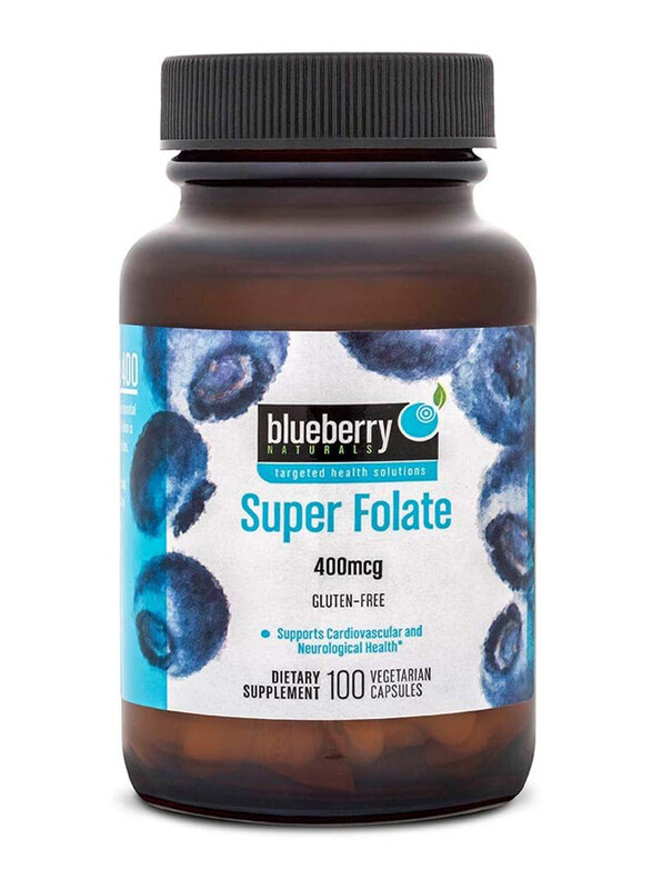

Blueberry Naturals Super Folate Vegetarian Capsules, 400mcg, 100 Capsules