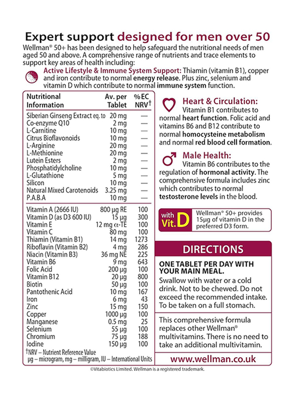 Vitabiotics Wellman 50+, 30 Tablets