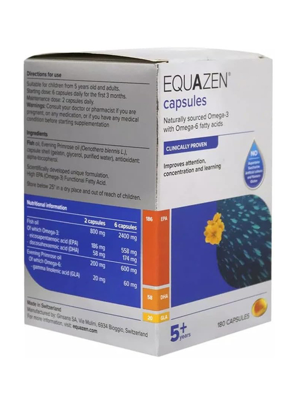 

Equazen Omega-3 & Omega-6 Fatty Acids for 5+ Years Capsules, 180 Capsules