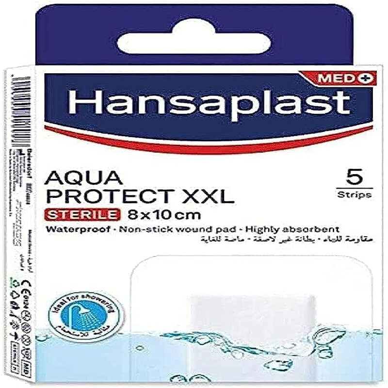 

Hansaplast Aqua Protect XXL Sterile Protection for Larger Wounds Waterproof Plasters, 5 Pieces