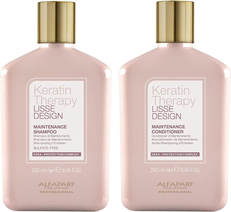 

Alfaparf Milano Lisse Design Keratin Therapy Sulfate Free Shampoo and Conditioner Vitalizing Set, 2 Pieces, 8.45 Oz