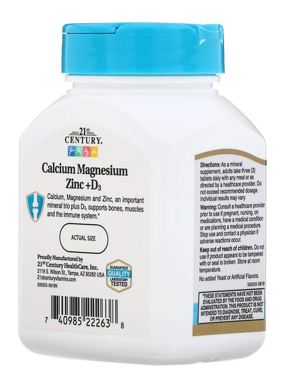 21St Century Cal Mag Zinc D3, 90 Tablets