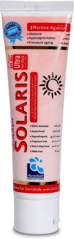 

Pharma Health Solaris ULTRA Sun Block Cream SPF60+, 60ml, Ultimate Protection and Lightweight Formula, Advanced UV Shield