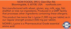 Now Foods L-Lysine, 1000mg, 100 Tablets