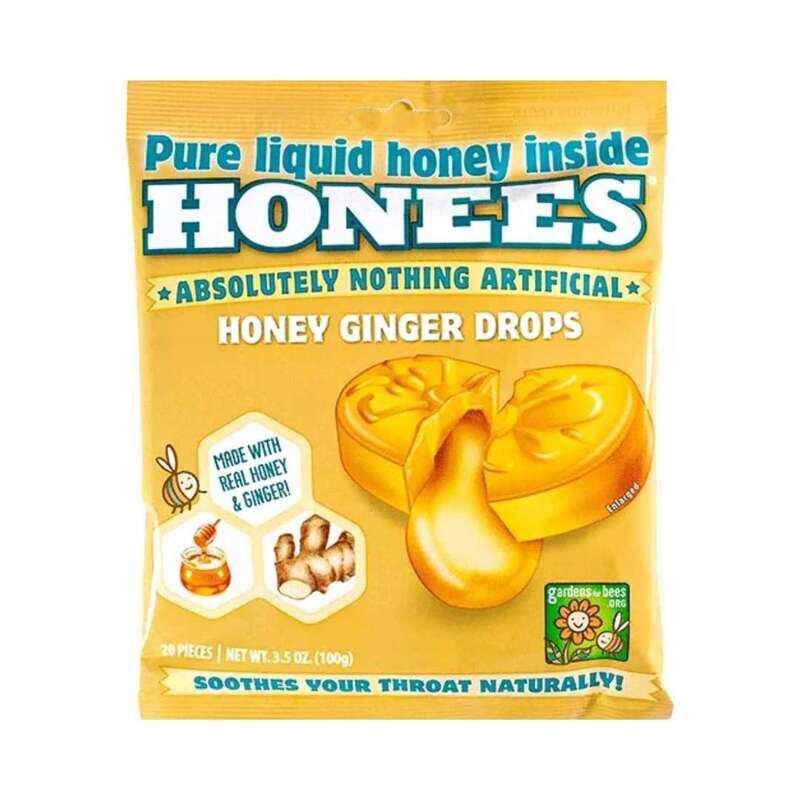 

HONEES Honey Ginger Drops , Natural Soothing Honey & Ginger Candy , 100g