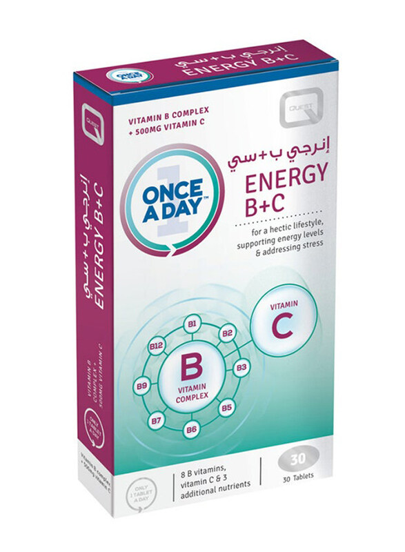 

Quest Once-A-Day Energy B+C B Complex & Vitamin C, 30 Tablets
