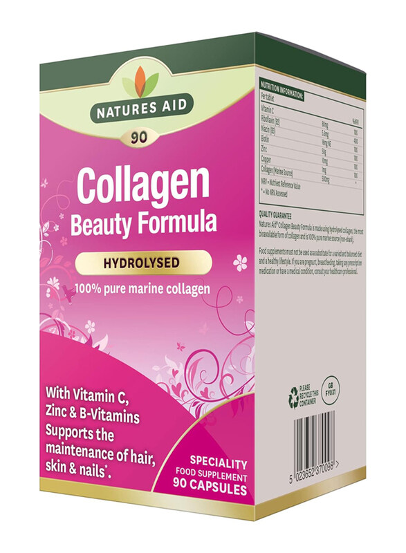 

Natures Aid Collagen Beauty Formula With Vitamin C, B & Zinc, 90 Vegetable Capsules