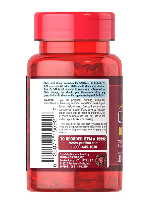 Puritan's Pride Q-SORB Co Q-10, 100mg, 30 Softgels