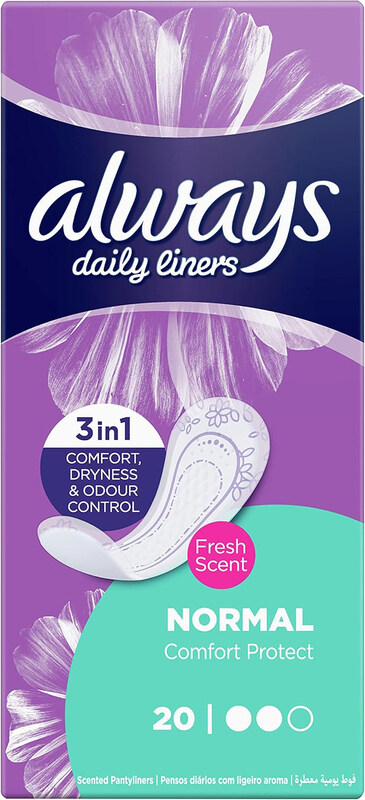 

Always Daily Liners Comfort Protect with Fresh Scent, Normal, 20 Count