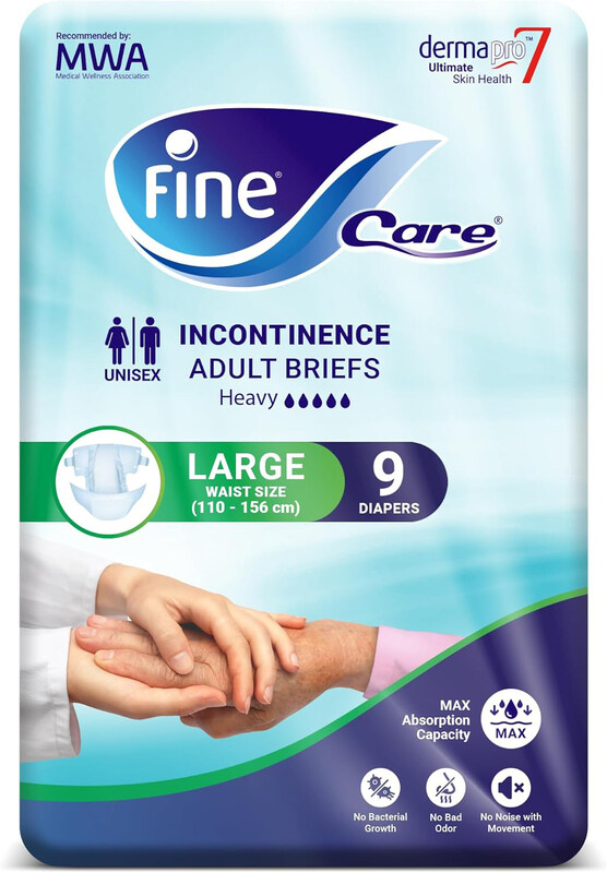 

Fine Care Incontinence Unisex Adult Diaper Brief, Large, 9 Pieces