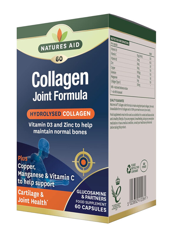

Natures Aid Collagen Joint Formula With Hydrolyzed Collagen, 60 Capsules