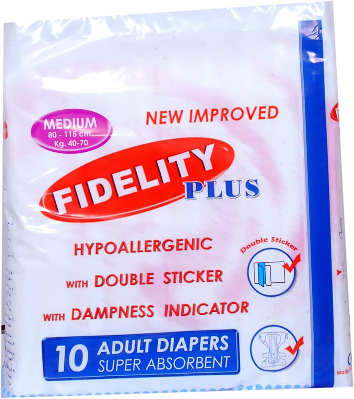 

Fidelity Adult Diapers Medium New Improved, 10 Pieces