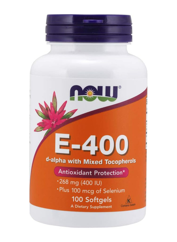 Now Foods E-400 Mixed Tocopherols & Selenium, 100 Softgels