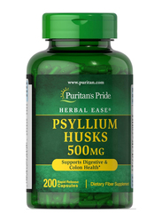 Puritan's Pride Psyllium Husks Supplement, 500mg, 200 Capsules