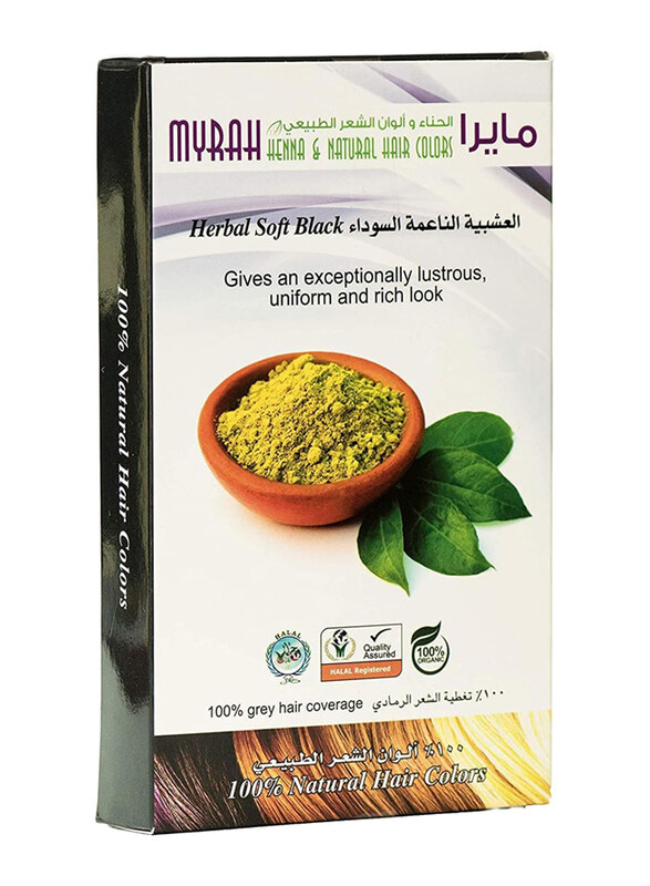 

Myrah Henna & Natural Hair Colour, 100gm, Soft Black