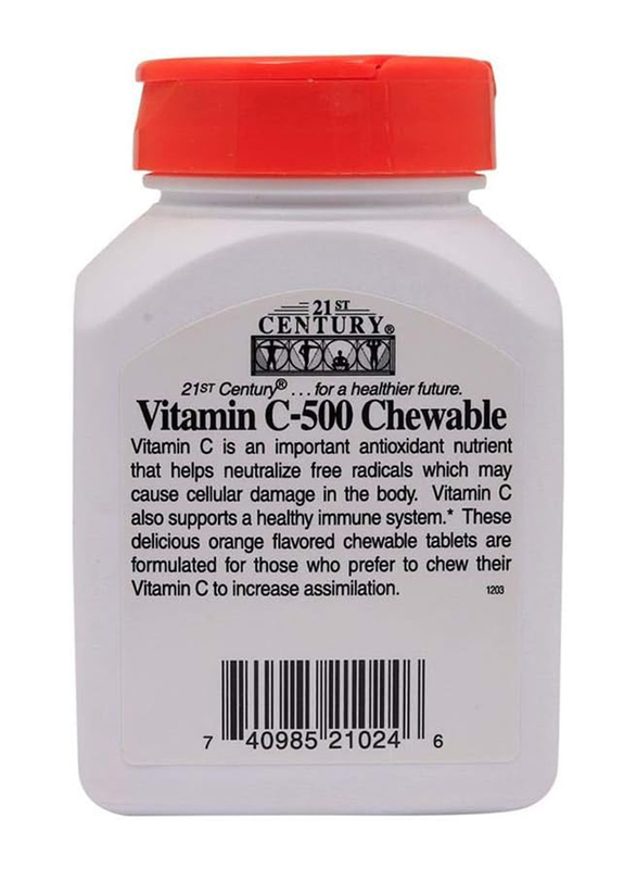 21St Century C-500 Mg, Orange Flavor Chewables, 110 Tablets