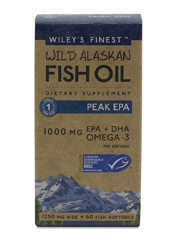 

Wiley's Finest Peak EPA Fish Oil, 1000mg, 60 Softgels