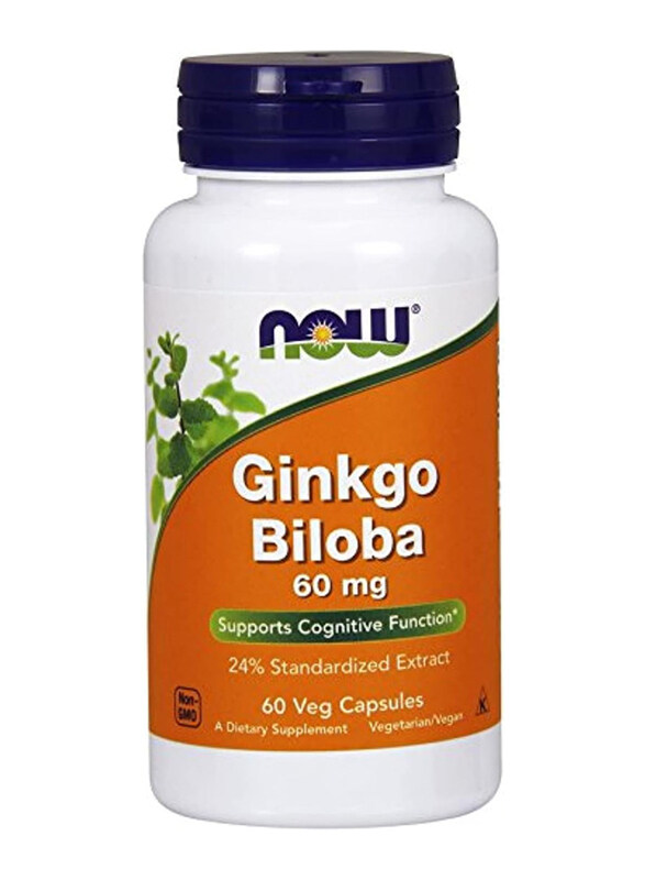 

Now Ginkgo Biloba Foods Dietary Supplement, 60mg, 60 Vegetarian Capsules