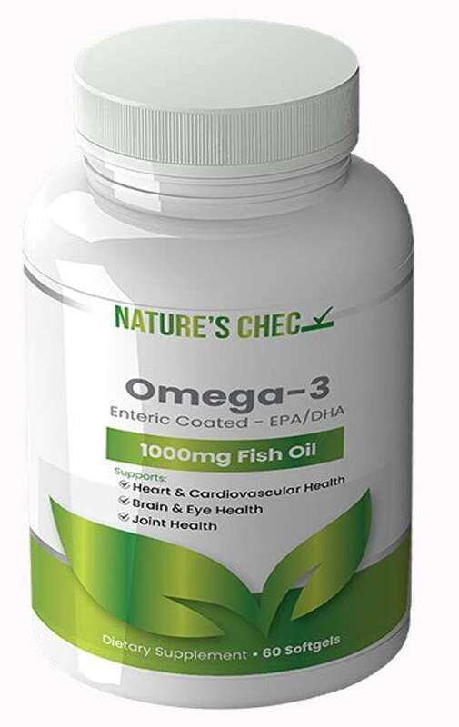 

Nature's Chec Omega 3 Enteric Coated, EPA/DHA, 60 Softgels, Heart & Brain Health Support