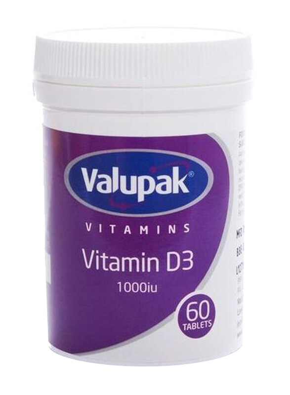 

Valupak Vitamin D3 1000 IU Tablets, 60 Tablets