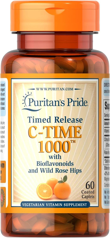 Puritan's Pride Timed Release C-Time Supplement, 1000mg, 60 Caplets