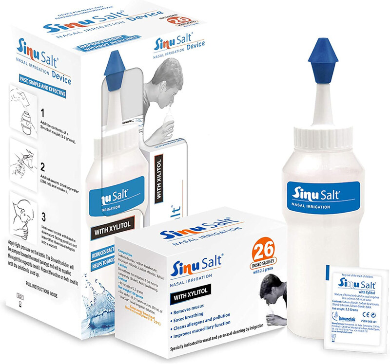 

Sinu Salt Nasal Irrigation Device - Sinus Rinse Complete Kit, 26 Sachets, White