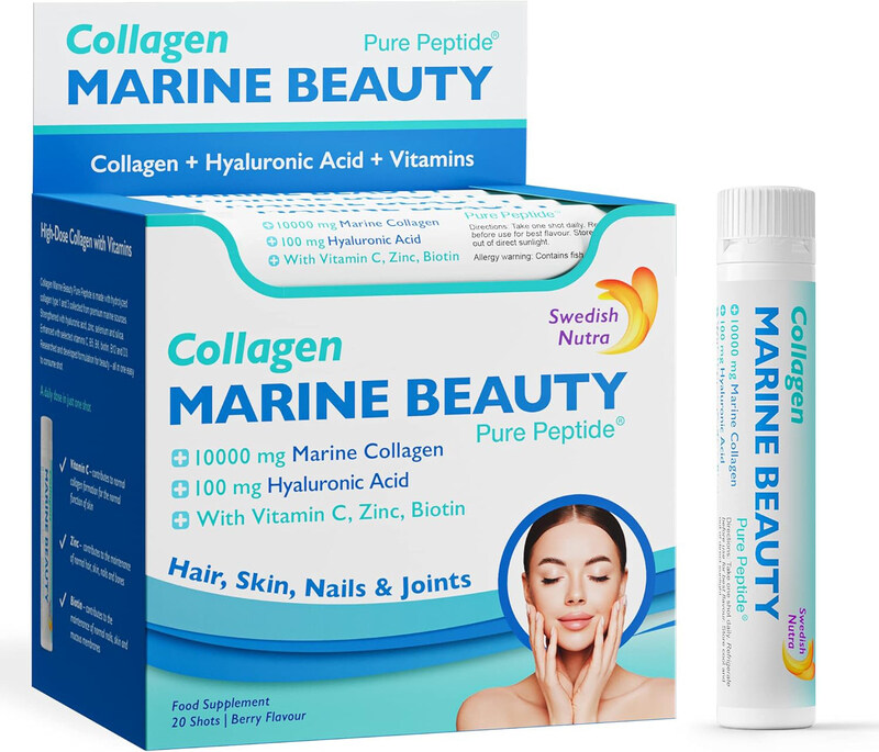 

Swedish Nutra Marine Beauty Collagen Food Supplement, 20 Shots