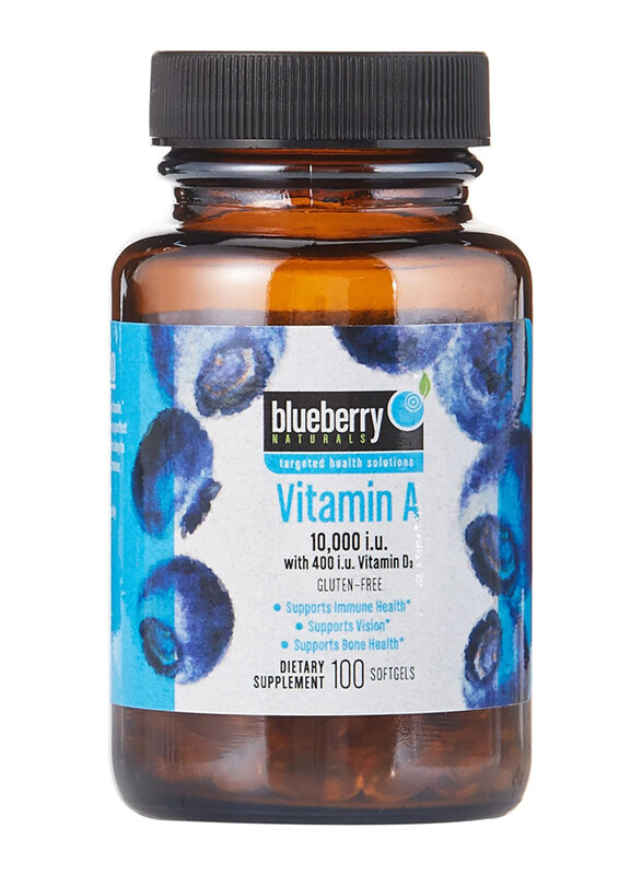

Blueberry Naturals Vitamin A 10, 000IU Softgels, 100 Softgels