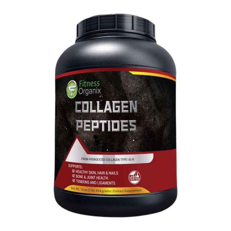 

Fitness Organix Collagen Peptides, 1 lb, Hydrolyzed Collagen Type I and III for Skin, Hair, Joint, and Bone Health