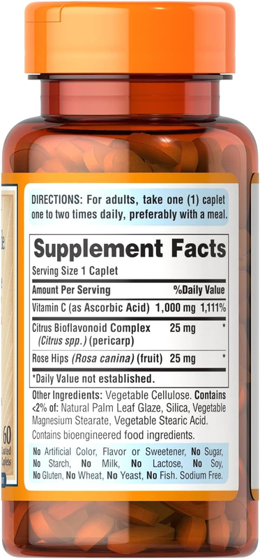 Puritan's Pride Timed Release C-Time Supplement, 1000mg, 60 Caplets