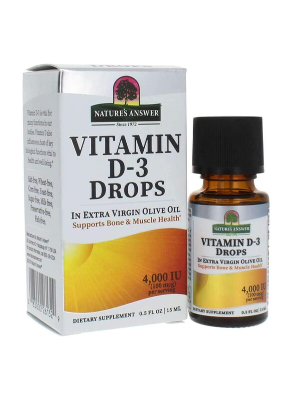 

Nature's Answer Vitamin D-3 Drops, 100mcg, 0.5oz