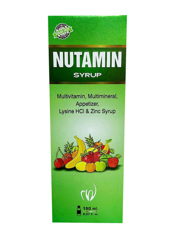 

Nutamin Mutlivitamin Multimineral Appetizer Lysine Hcl & Zinc Syrup, 150ml