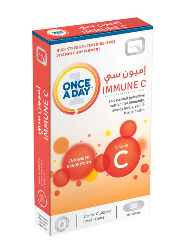 

Quest Once-A-Day Immune C and Vitamin C Time-Released, 1000mg, 30 Tablets