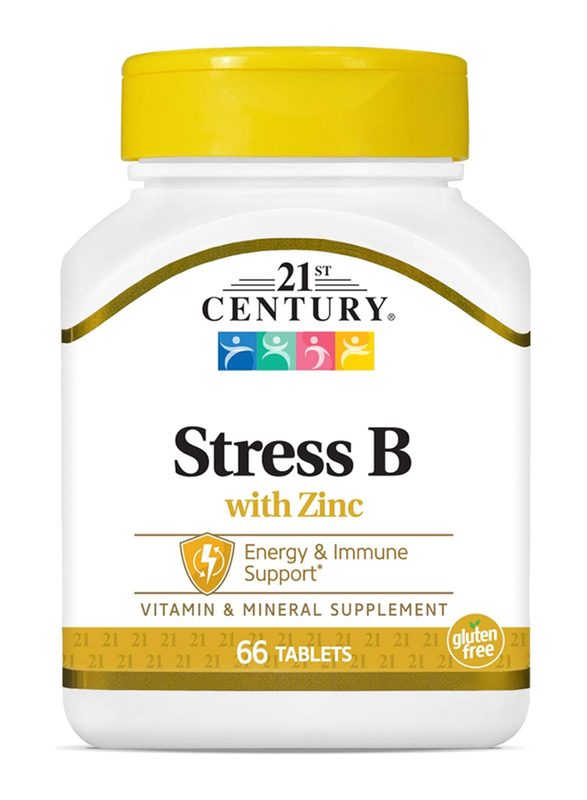 21St Century, Stress B, with Zinc, Energy & Immune Support, 66 Tablets