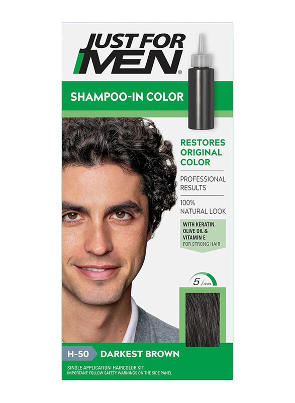 

Just For Men Shampoo-In Hair Colour, One Size, H-50 Darkest Brown