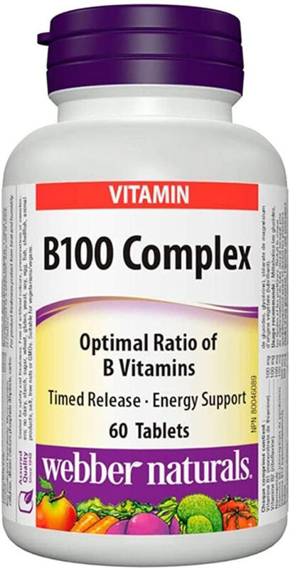 

Webber Naturals Vitamin B100 Complex, 60 Tablets