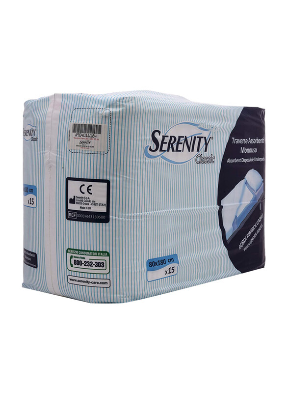 

Serenity Absorbent Disposable Underpads, 80 x 180cm, 15 Pieces