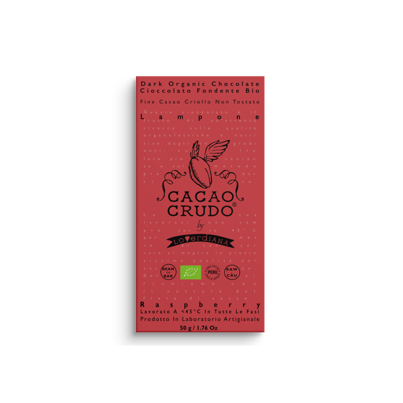 

Cacao Crudo Organic Peruvian 68% Dark Chocolate Slab with Raspberry, 50g
