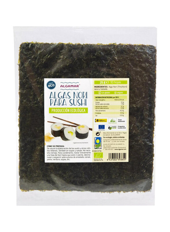 

Algamar Organic Sushi Nori Sheets, 10 Piece
