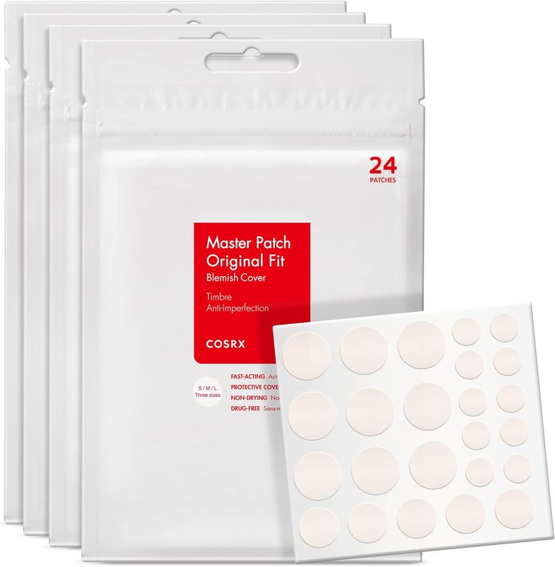 COSRX Acne Pimple Patch (96 Count) Absorbing Hydrocolloid Spot Treatment Fast Healing, Blemish Cover, Three Sizes