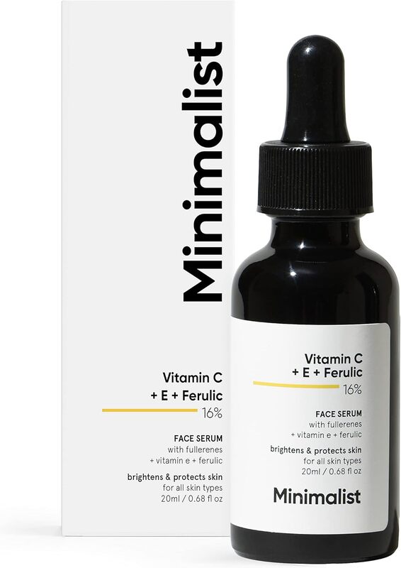 Minimalist 16% Vitamin C Face Serum Advanced With Vit E, & Ferulic Acid For Glowing Skin