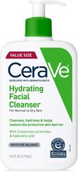 CeraVe Hydrating Facial Cleanser Moisturizing Non-Foaming Face Wash with Hyaluronic Acid, Ceramides and Glycerin Fragrance Free Paraben Free 16 Fluid Ounce