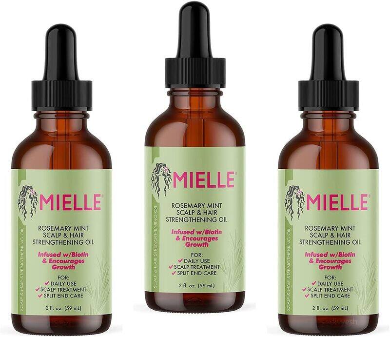 

Mielle Organics Mielle/Rosemary Mint/Scalp and Hair Strengthening Oil/Healthy Hair Growth / 2 oz (59ml) / (Pack 3), 59 ml (Pack of 3), 2.0 ounces, 177