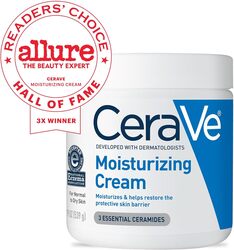 CeraVe Moisturizing Cream, Body and Face Moisturizer for Dry Skin, Body Cream with Hyaluronic Acid and Ceramides, 19 Ounce