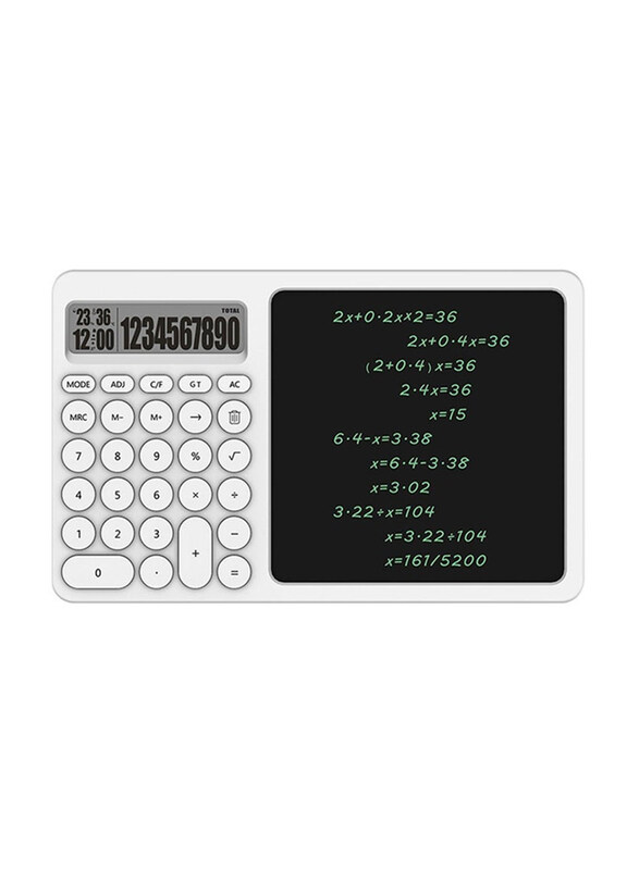 

Arabian Gear Tablet Portable Calculator with LCD Writing Tablet, White/Black