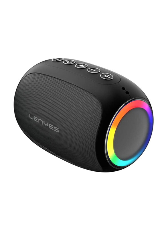 

Lenyes RGB Splashproof Portable Bluetooth Speaker, Black