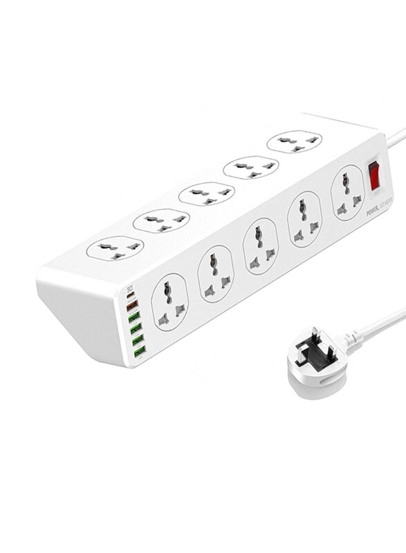 

Arabian Gear Power Strip with 10-Outlet Surge Protector Power Sockets, White